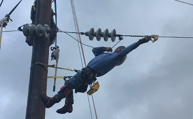 Lineworkers like Oakboro's Chris Aycock have remained busy during pandemic